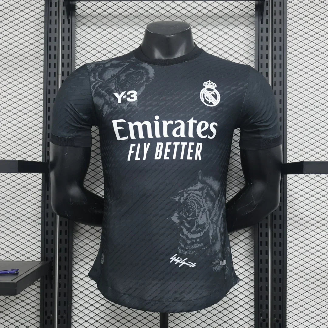 Real Madrid Y3 black football shirt 2024 2025